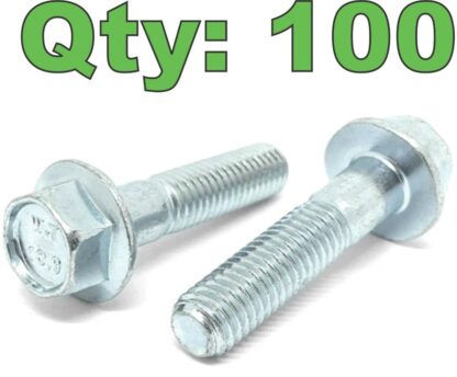 (100) M12-1.75 x 90 High Strength Flanged Hex Head Bolt Class 10.9 - New
