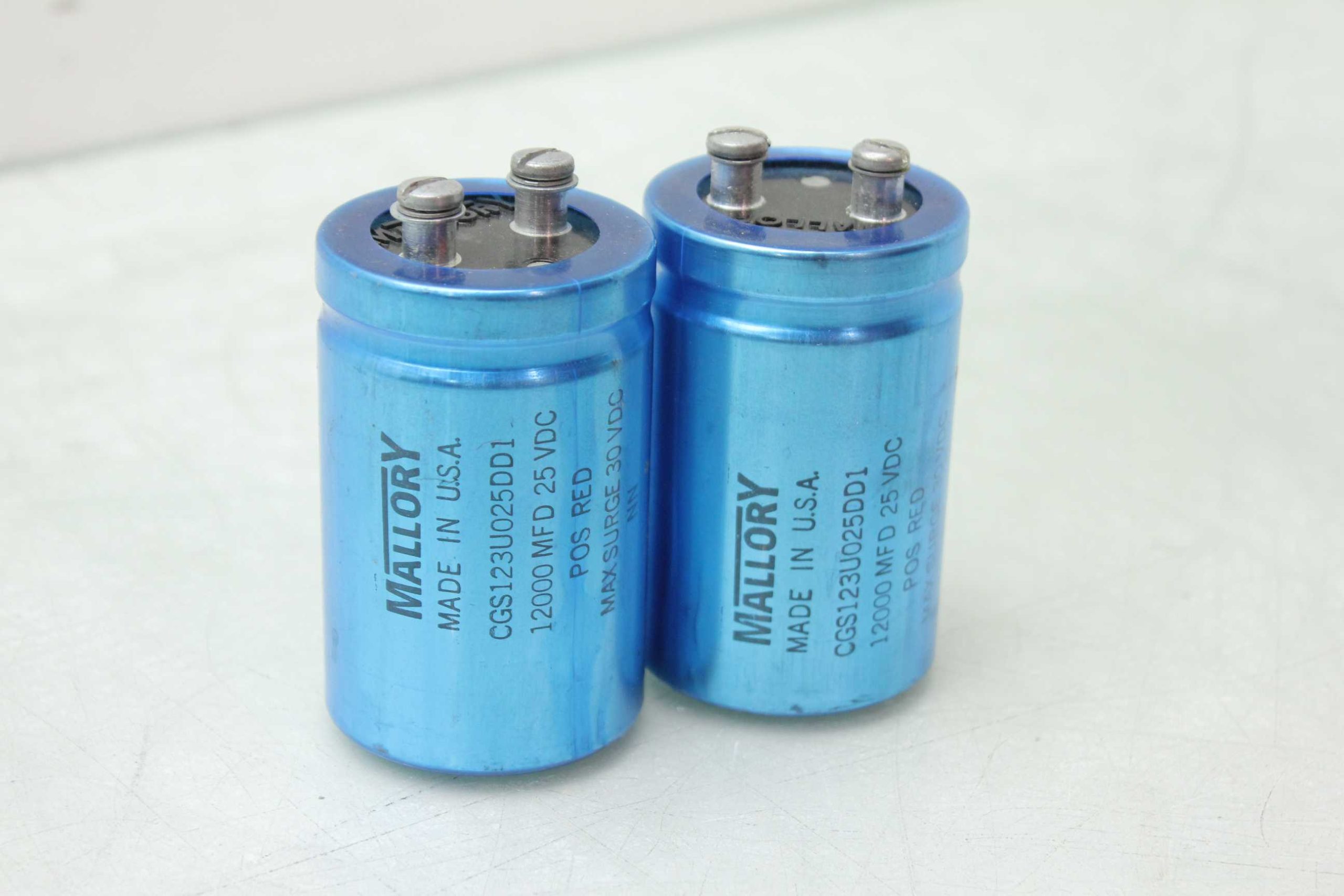 2 Mallory CGS123U025DD1 Electrolytic Capacitors 25V / 12,000 uF Capacitance - Used - Image 8