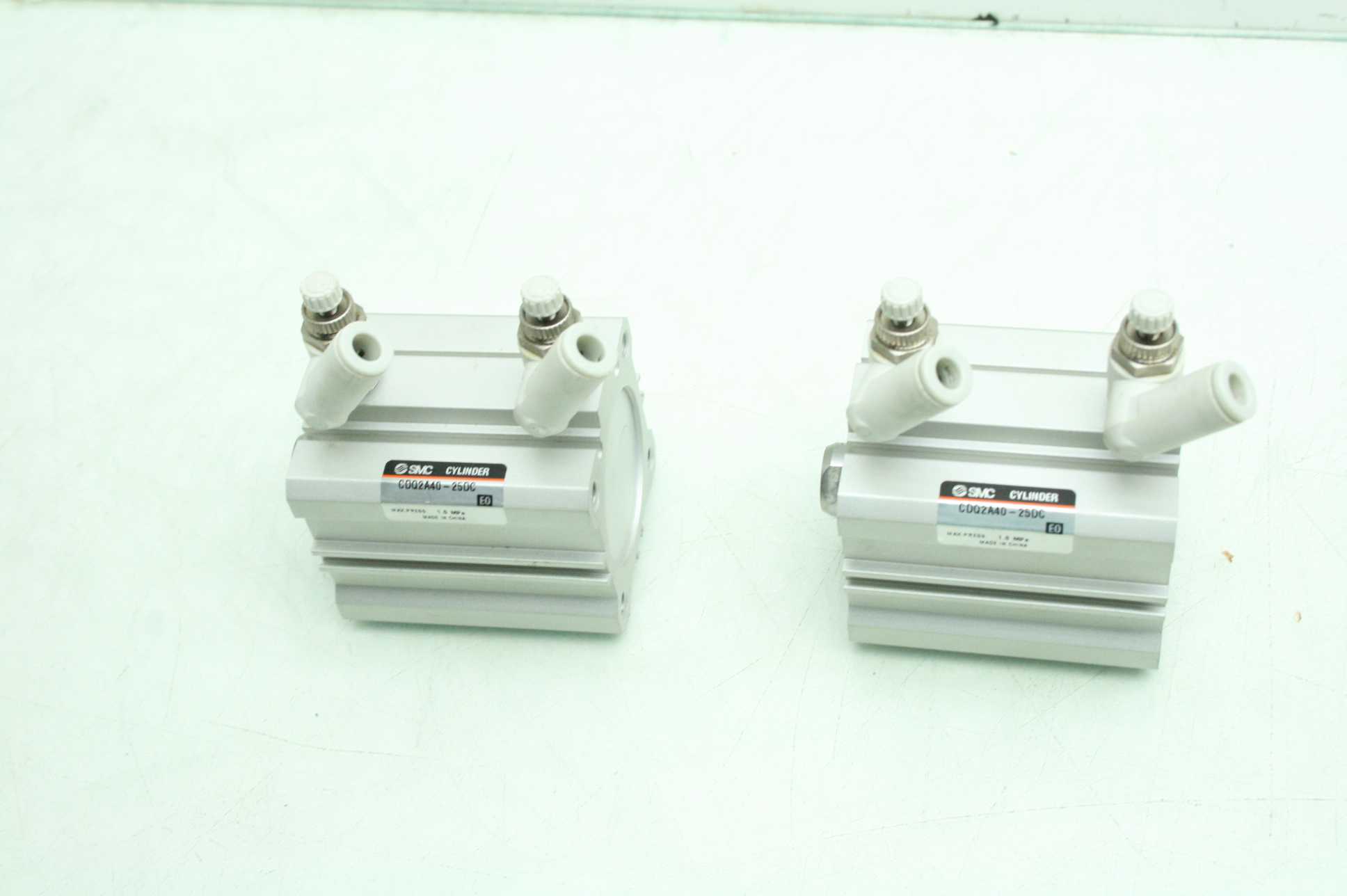 2 SMC CDQ2A40-25DC Compact Pneumatic Cylinders / 40mm Bore x 25mm Stroke - Used - Image 11