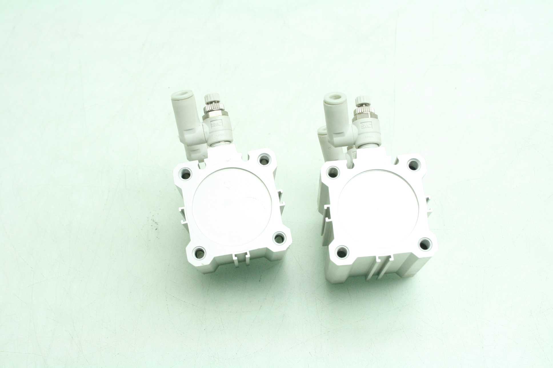 2 SMC CDQ2A40-25DC Compact Pneumatic Cylinders / 40mm Bore x 25mm Stroke - Used - Image 15