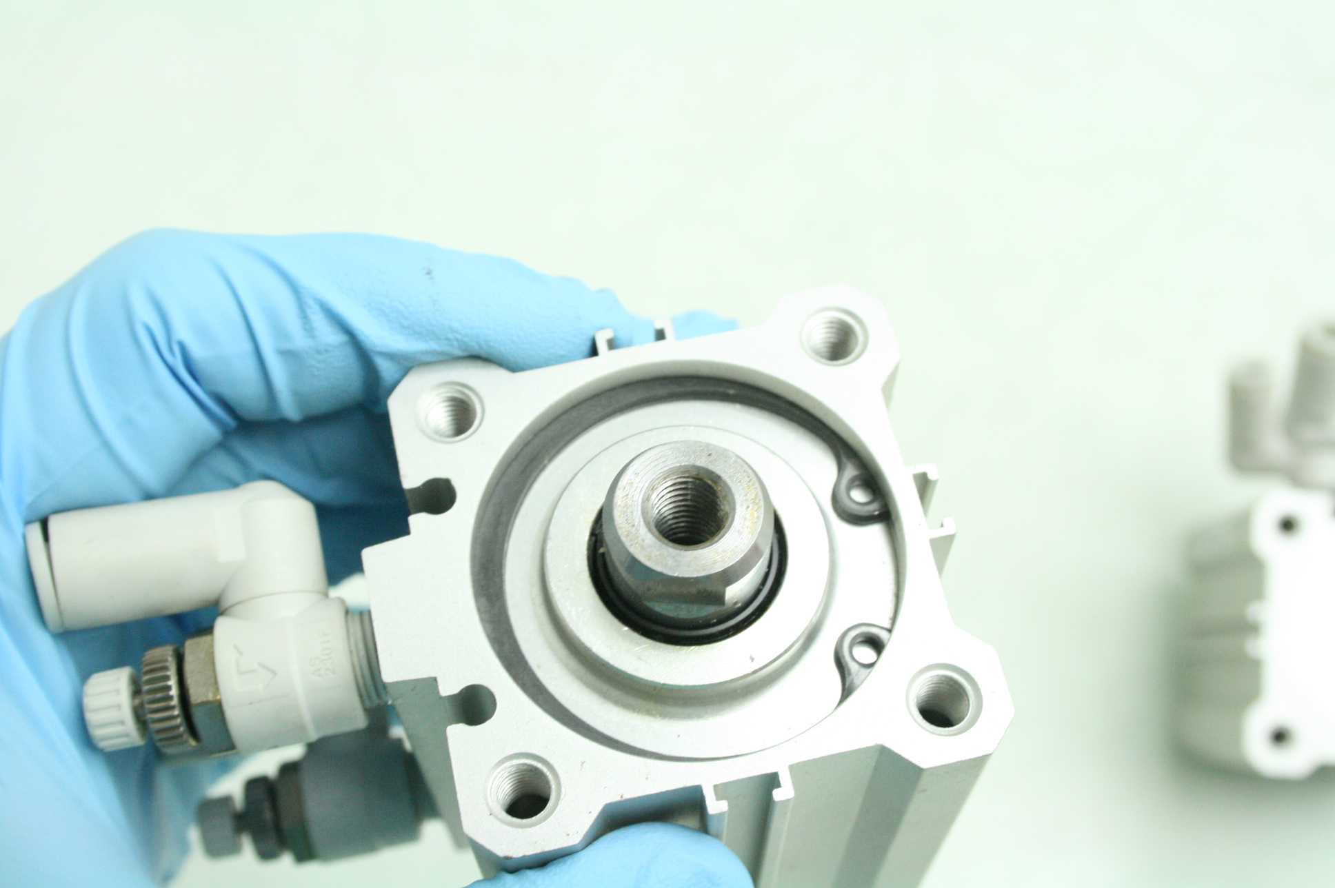 2 SMC CDQ2A40-25DC Compact Pneumatic Cylinders / 40mm Bore x 25mm Stroke - Used - Image 17