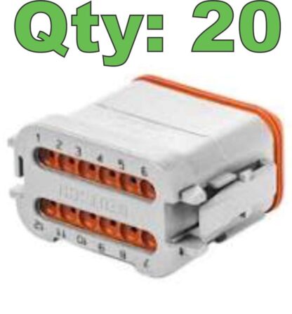 (20) New Deutsch DT06-12SA-EP06 Connector Housing with Endcap 12 Pole - New - Image 8