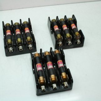 3 Marathon 6F30A3B Three Pole Fuse Holders with 9 Fusetron FRS-R-3-1/2 Fuses - Used