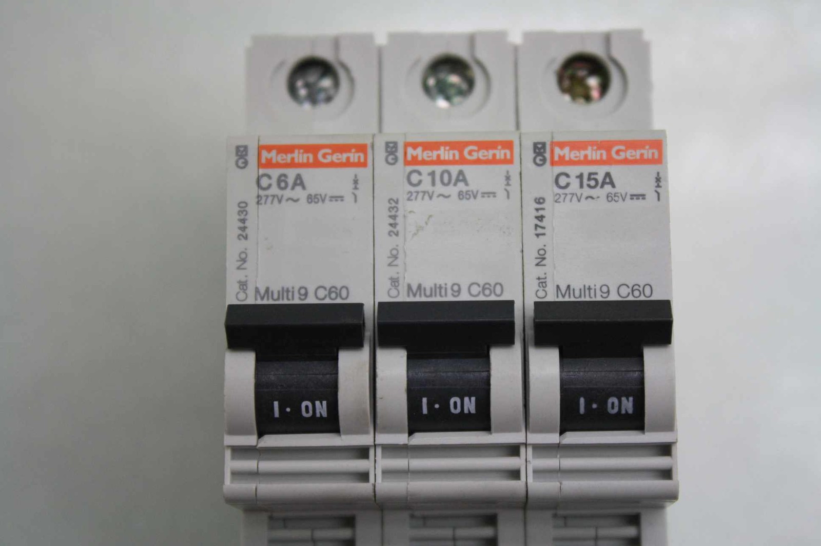 3 Merlin Gerin 24430 24432 17416 Multi 9 C60 Circuit Breakers 277VAC / 6-15A - Used - Image 3