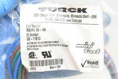 3 New Turck RSFPV-30-1M Bulkhead Connector 1 Meter 3 Pin - New - Image 7