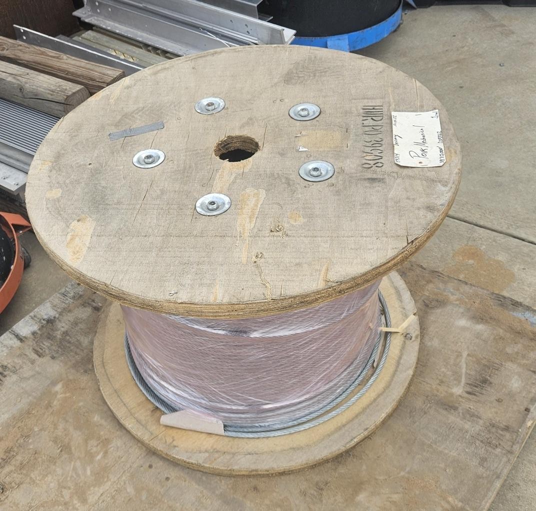 3/8" New Galvanized Aircraft Wire Rope 7x19 Stranded 2500' Reel - New