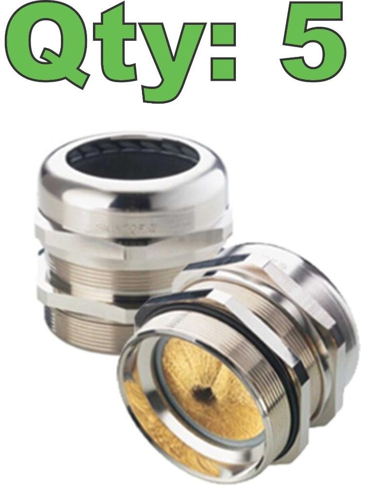 (5) New Lapp Kabel 53112677 SkinTop Brass Cable Gland Strain Relief 11-21mm - New
