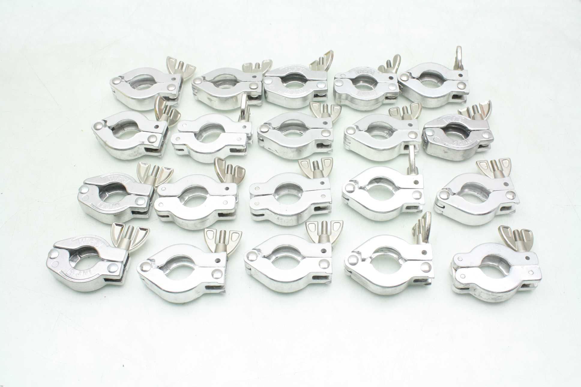 Lot of 20 Aluminum Sanitary Clamps / 1" / C- Clamps - Used - Image 9