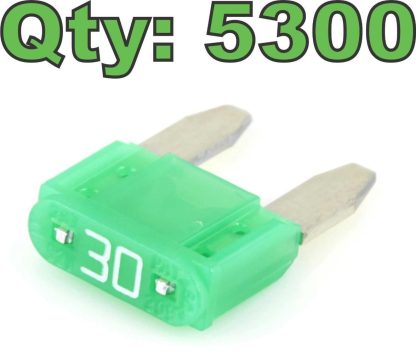 Lot of (5300+) Littelfuse 297030.WXNVDC Green Mini ATM Fuses 30A / 32V DC - New