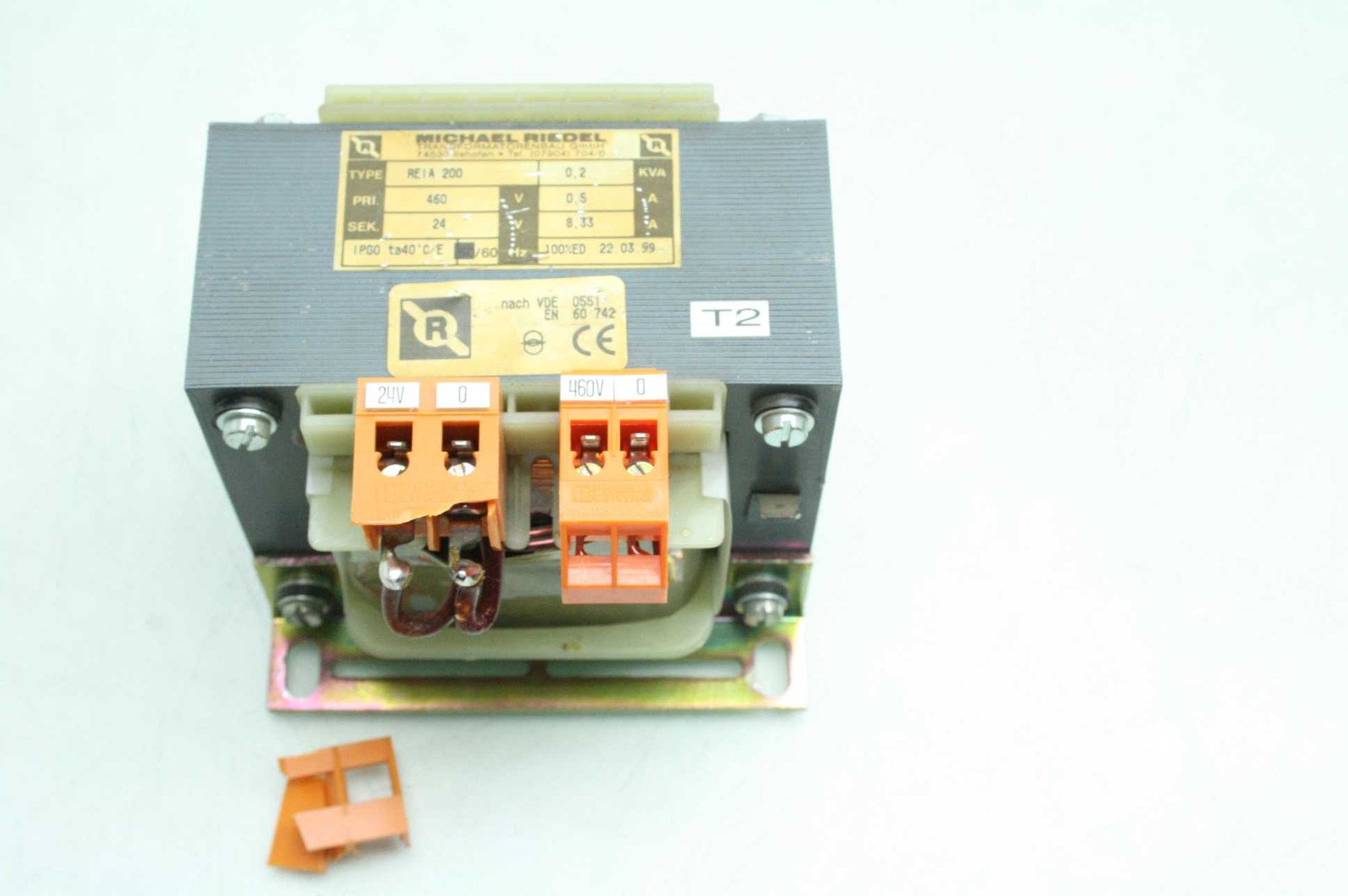 Michael Riedel Transformer, Type REIA 200, 0.2KVA, 24V Primary, 460V Secondary - Used - Image 5