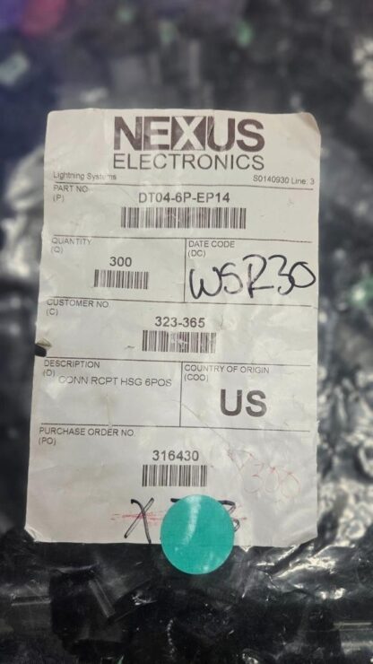New Deutsch DT04-6P-EP14 Bussed Feedback Receptacle Plug Assembly 6 Pin - New - Image 3