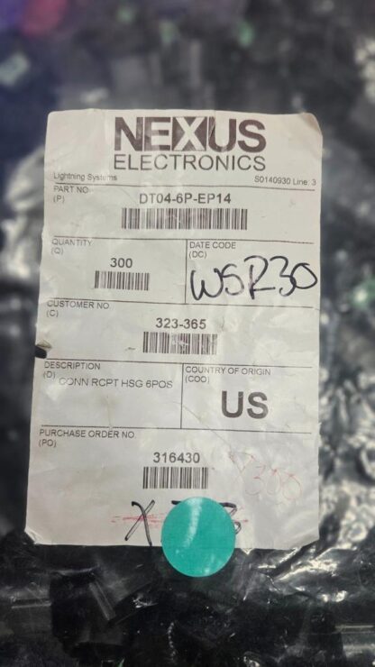 New Deutsch DT04-6P-EP14 Bussed Feedback Receptacle Plug Assembly 6 Pin - New - Image 10