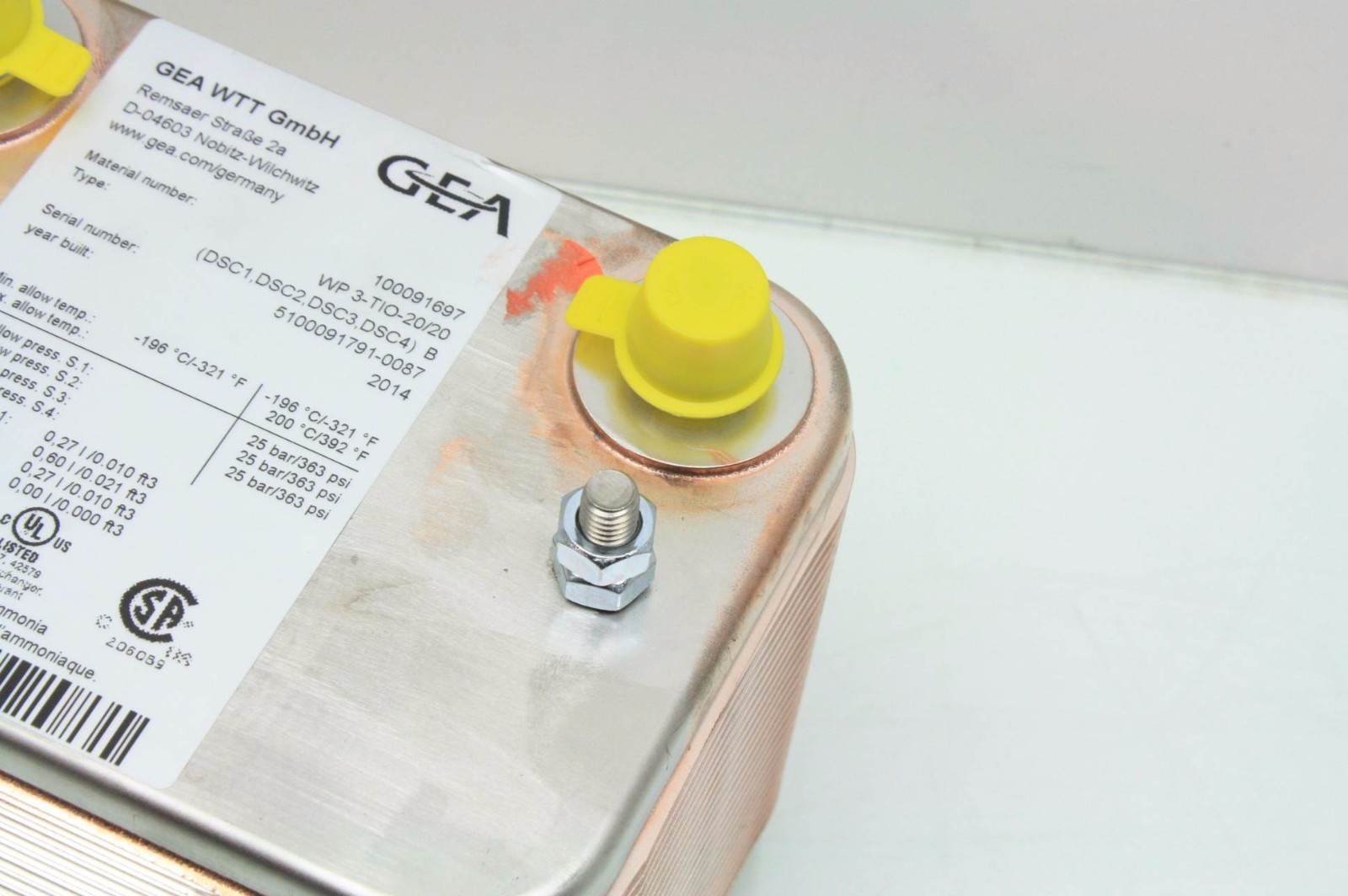 New GEA WTT Type WP 3-TIO-20/20 Brazed Plate Heat Exchanger 100091697, 3/4" SAE - New - Image 5