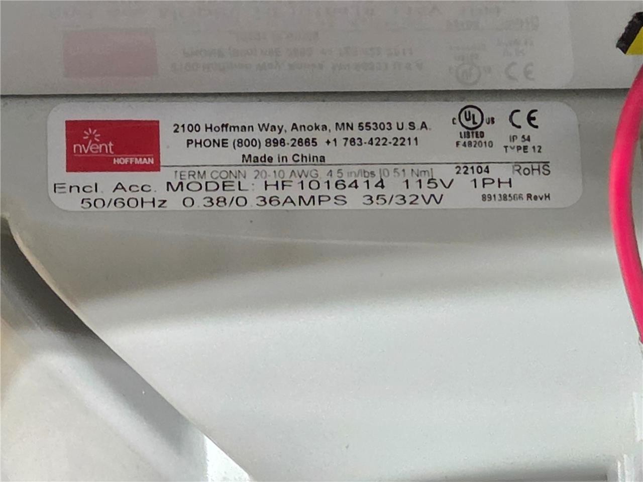 New Hoffman A723612LP Single-Door Electrical Enclosure w/Fan 120V / 60Hz - New other (see details) - Image 15