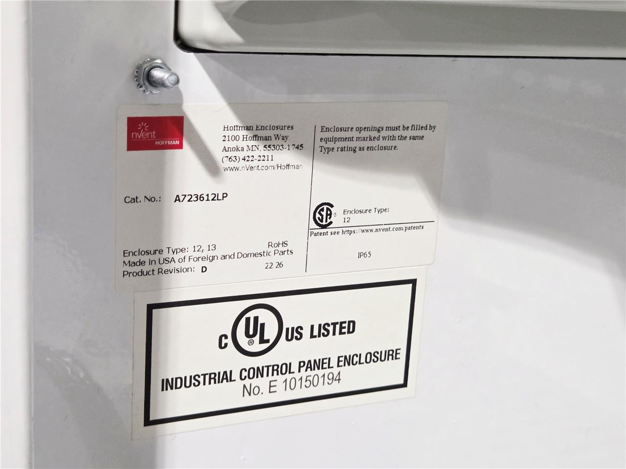 New Hoffman A723612LP Single-Door Electrical Enclosure w/Fan 120V / 60Hz - New other (see details) - Image 36