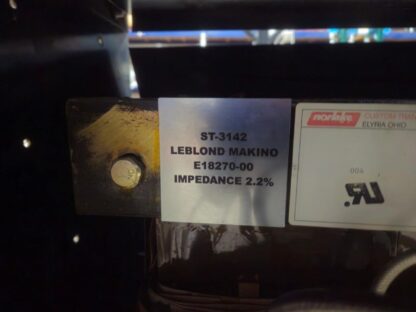 Norlake / Makino Machine Tool Transformer 220-480V to 208V Three Phase / 45 kVA - Used - Image 9