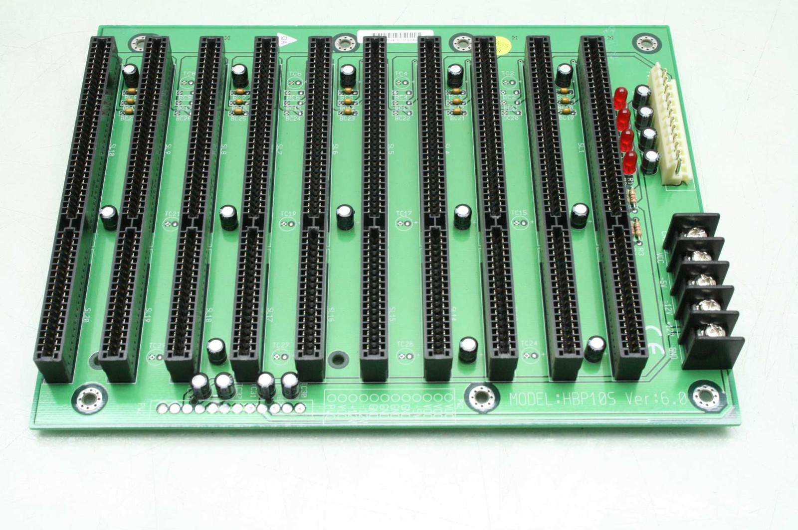 Original HBP105 V6.0 Industrial PC, Backplane ISA Expansion Board, 10 ISA Slots - Used