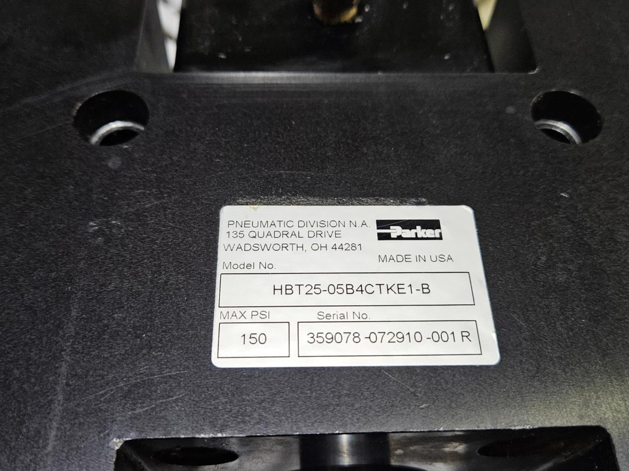 Parker P1D4R063MRE0134N9N3N Guided Cylinder Assembly HBT25-05B4CTKE1-B 150PSI - Used - Image 5