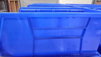 (Qty 24) Uline S-12415 Plastic Stackable Storage Bins 11 x 5 1⁄2 x 5", Blue - New - Image 14