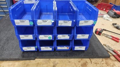 (Qty 24) Uline S-12415 Plastic Stackable Storage Bins 11 x 5 1⁄2 x 5", Blue - New - Image 4
