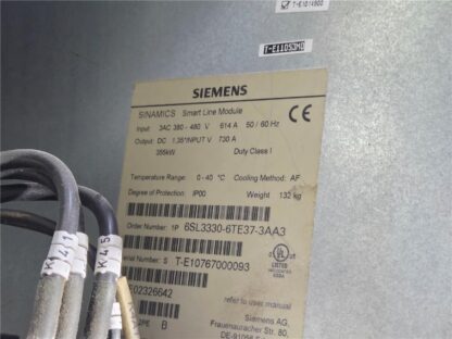 Siemens 6SL3330-6TE37-3AA3 Smart Line Servo Rectifier Module 730A, 355kW - Used - Image 17