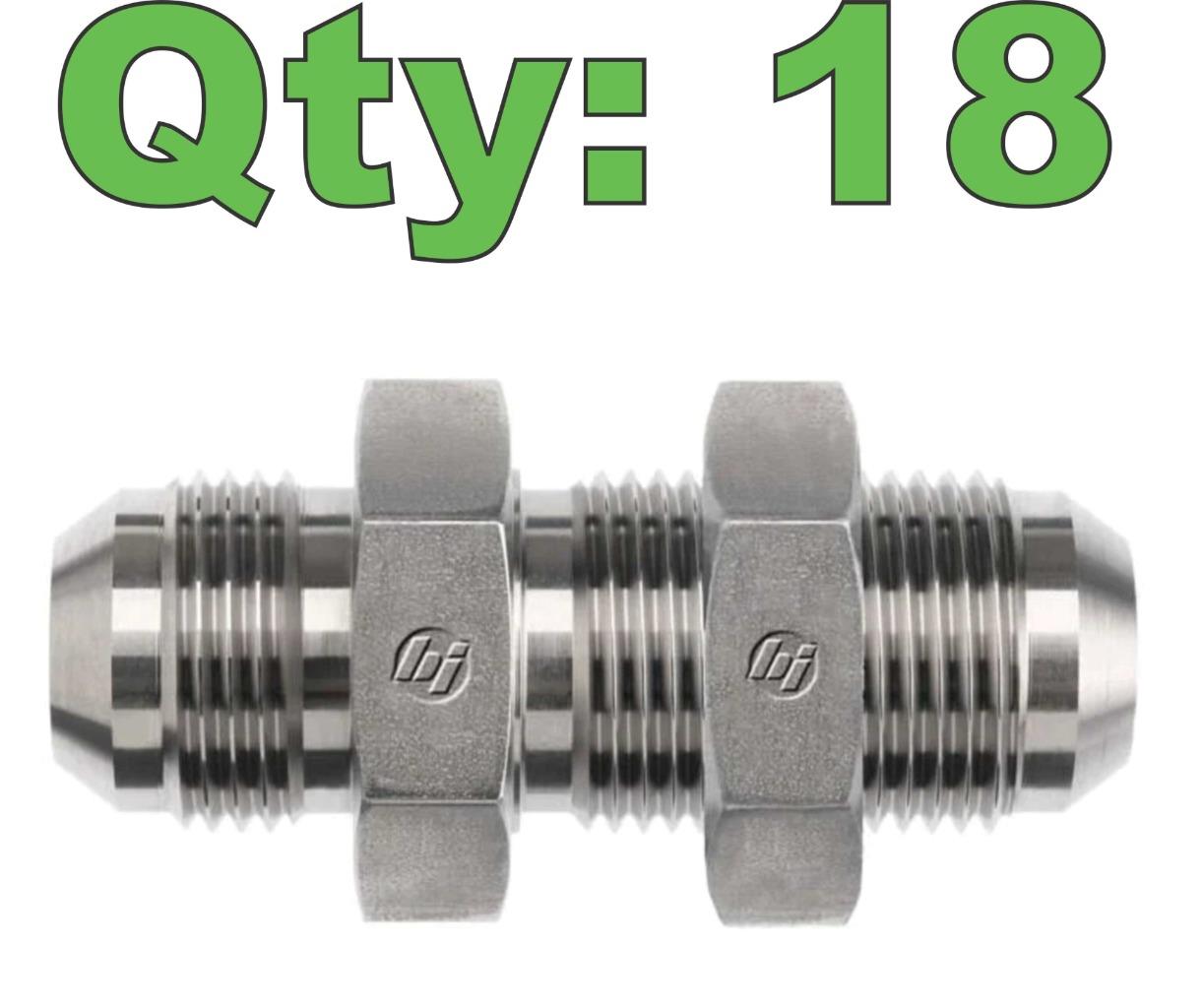 (18) Brennan 2700-LN-16-16 Straight -16 Bulkhead 1" JIC Flare Fitting 16MJ-16MJ - New - Image 10