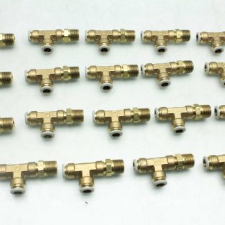 19 New Parker X171PL-6-6 Push-to-Connect Brass Tee Pipe Fittings / Prestolock - New