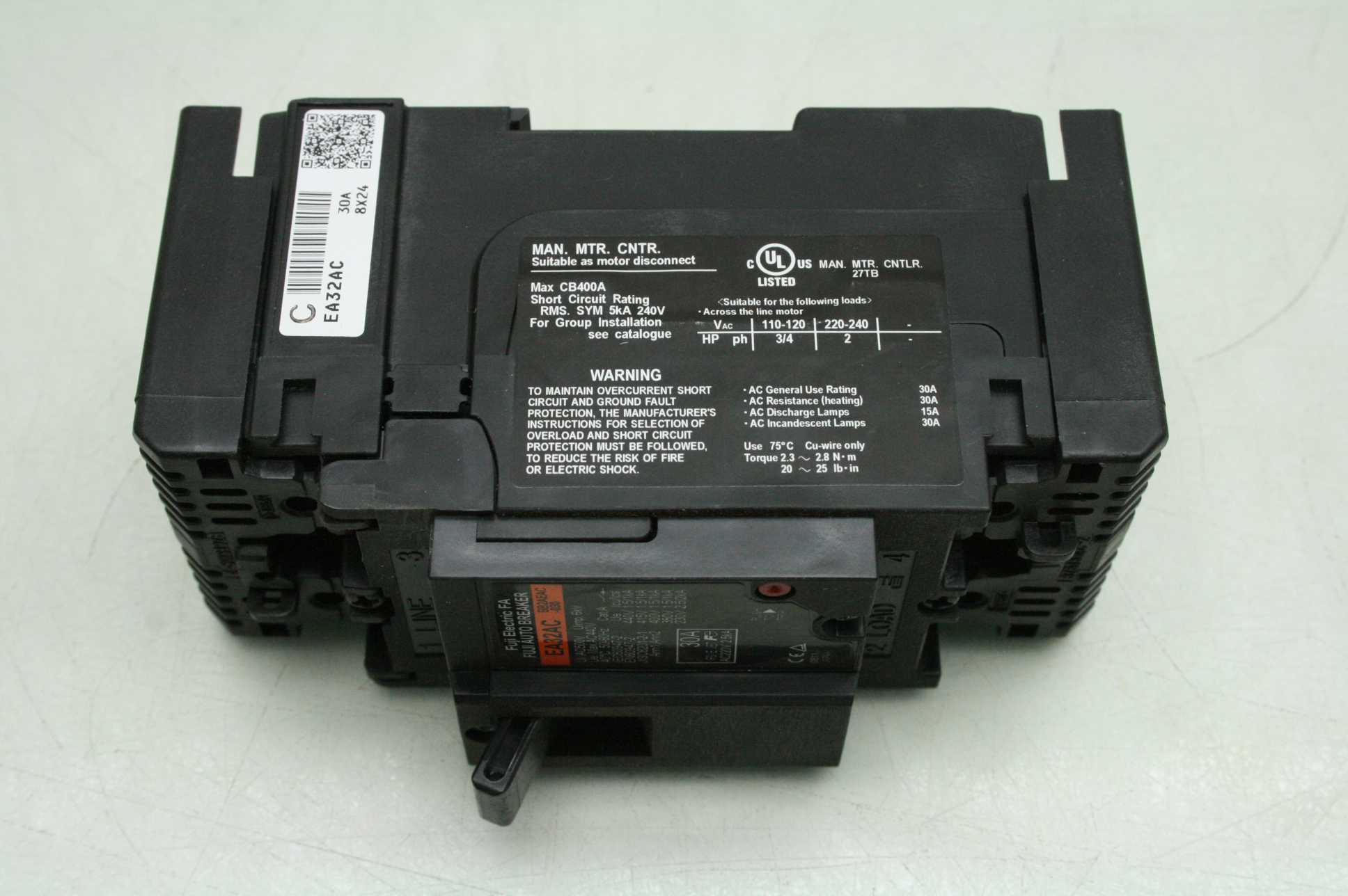 2 Fuji Electric EA32AC-BB2AEAC-030 Circuit Breaker 30A Double Pole - Used - Image 9