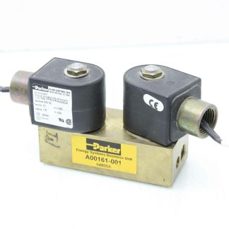 (2) Parker 71215J21MN00NUC222C2 Double Acting 24V DC Solenoid Valve  A00161-001 - Used