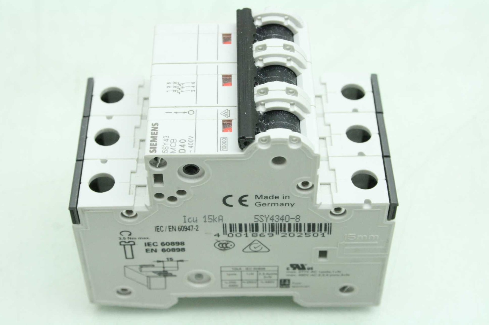 4 Siemens Circuit Breakers 5SY4332-6, 5SY4340-8, 5SY4116-8, 5SY4111-7 - Used - Image 5