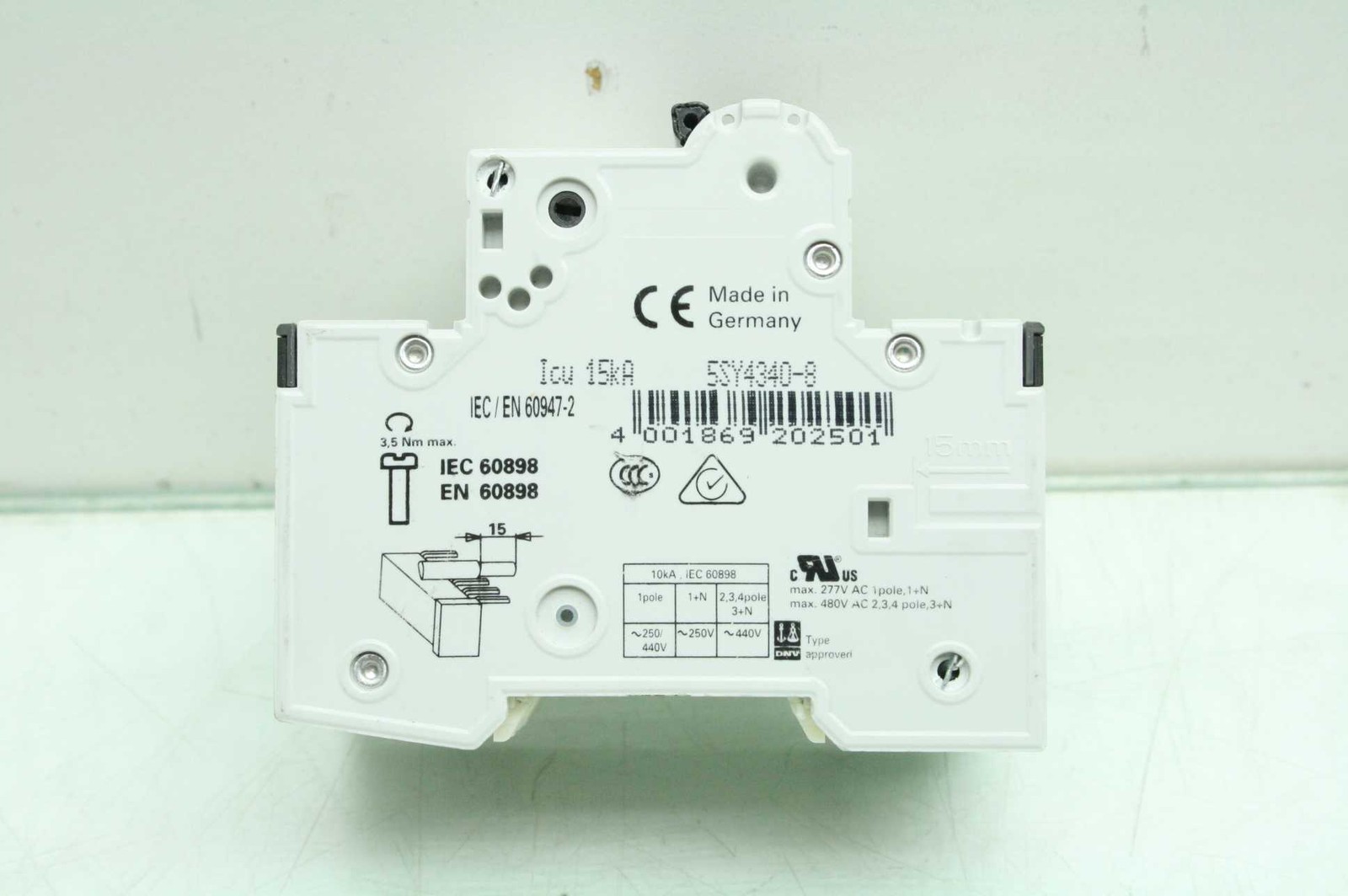 4 Siemens Circuit Breakers 5SY4332-6, 5SY4340-8, 5SY4116-8, 5SY4111-7 - Used - Image 6