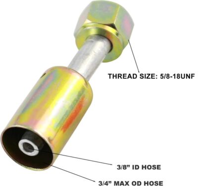(5) Straight #6 (3/8") Crimp 5/8"-18 Female Beadlock A/C Hydraulic Fittings - New - Image 11