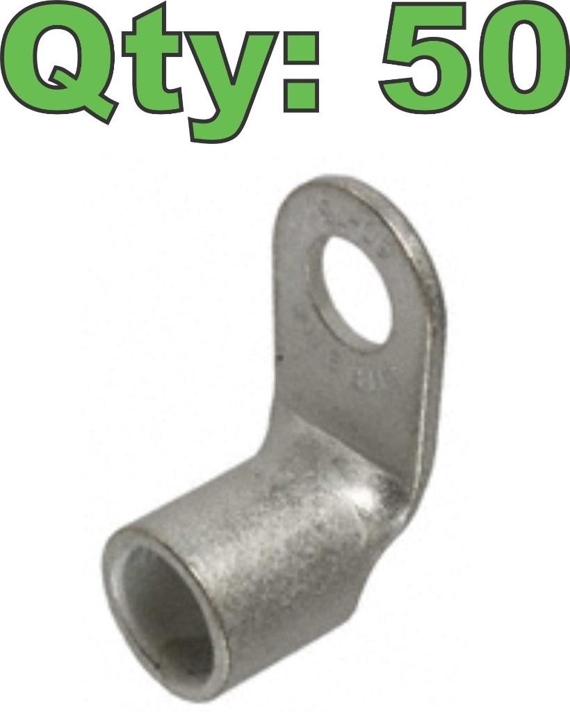 (50) New TE 322870-1 Plated Copper Lug 2 AWG x 5/16" Right Angle AMP 2W 60-75 - New