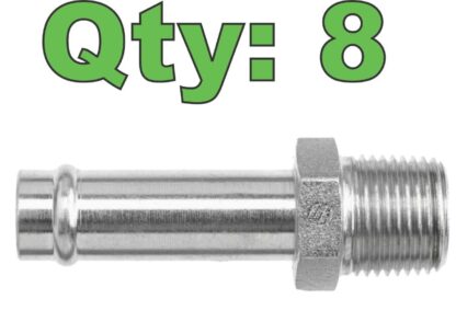 (8) Brennan 4404-06-08 3/8" Beaded Hose Barb x 1/2" Male NPT - New - Image 7