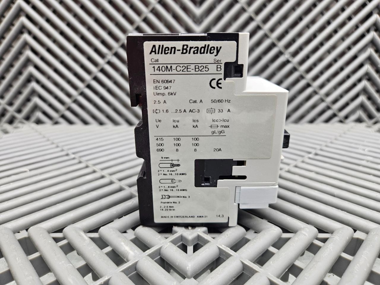 Allen-Bradley 140M-C2E-B25 Motor Protector 2.5A Circuit Breaker w/ 140M-C-A - Used - Image 6