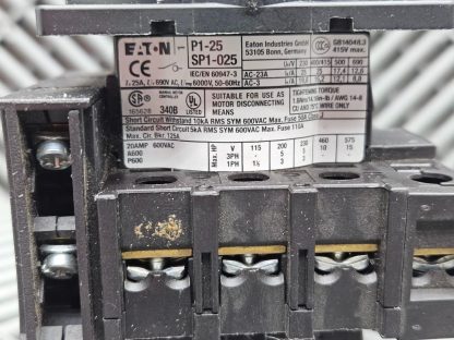 Eaton P1-25 SP1-025 Main Disconnect Switch - Used - Image 18