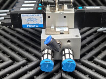 Festo 6-Slot Valve Manifold Block PRS-M5-6 w/ 34307, 34311, 34309 Solenoid Valve - Used - Image 12
