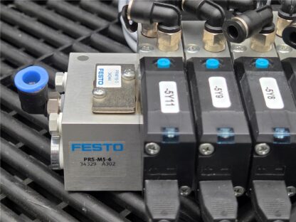 Festo 6-Slot Valve Manifold Block PRS-M5-6 w/ 34307, 34311, 34309 Solenoid Valve - Used - Image 14