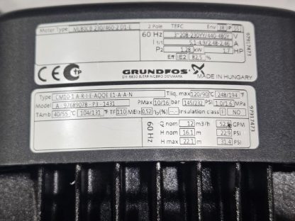 GrundFOS CM10-1-A-R-I-E-AOOE-E1-A-AN Centrifugal Pump & ML80CB Motor 230/460VAC - Used - Image 18