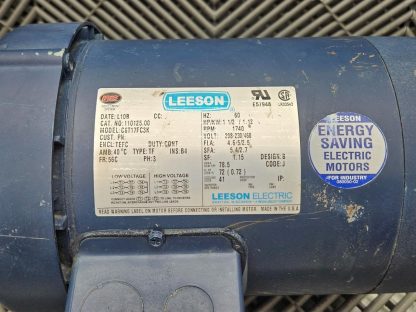 Leeson C6T17FC3K Motor 208-230 / 460V AC, 1740 RPM, 1.12 HP / 1.12 kW - Used - Image 3