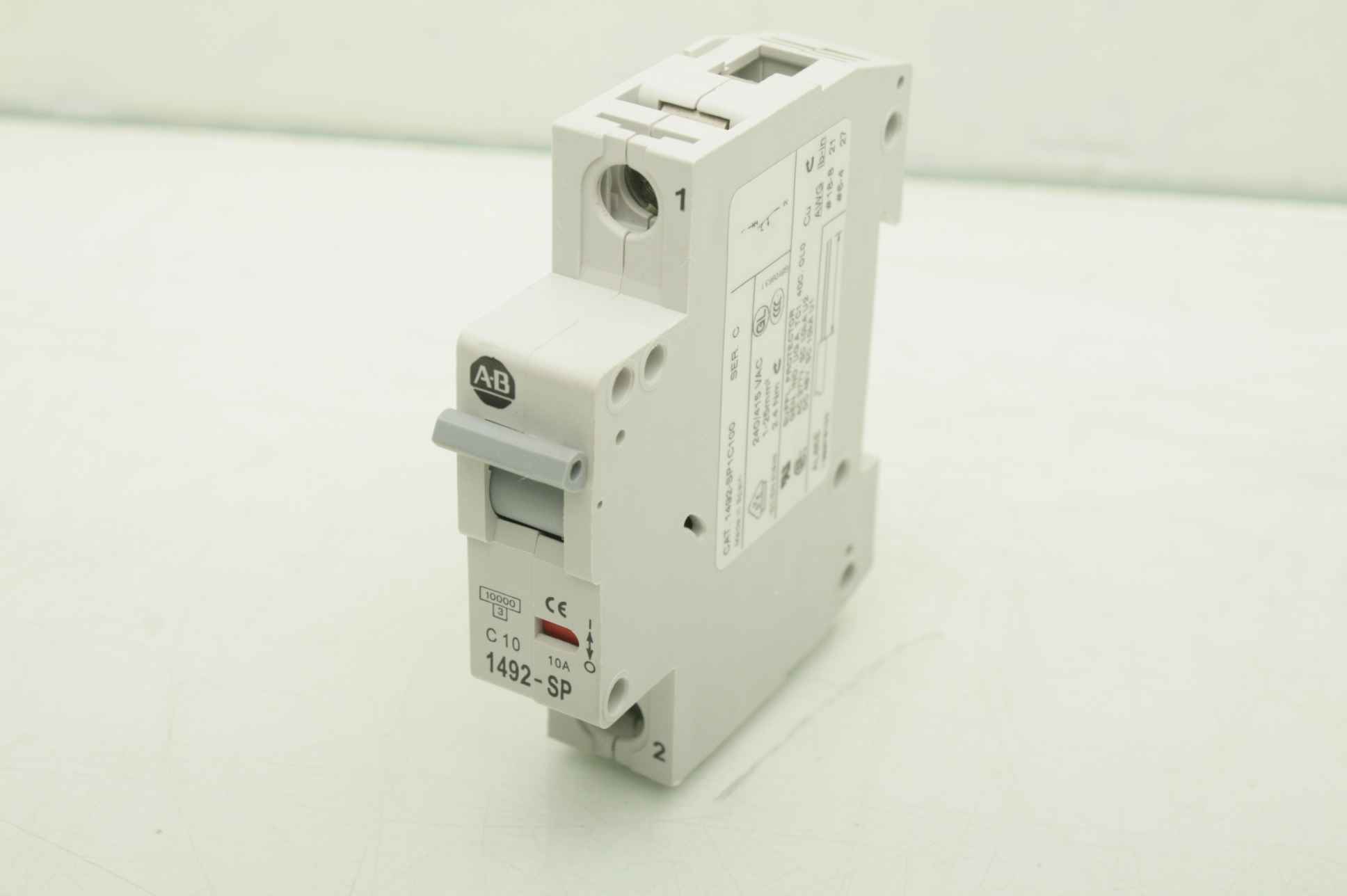 Lot of 2 Allen-Bradley 1492-SP1C100 1 Pole, 10 Amp Circuit Breakers - Used - Image 6