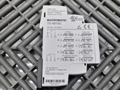 Macromatic Time Delay Relay TE-8816U 12-240V AC/DC, 15A @ 240VAC - Used - Image 4