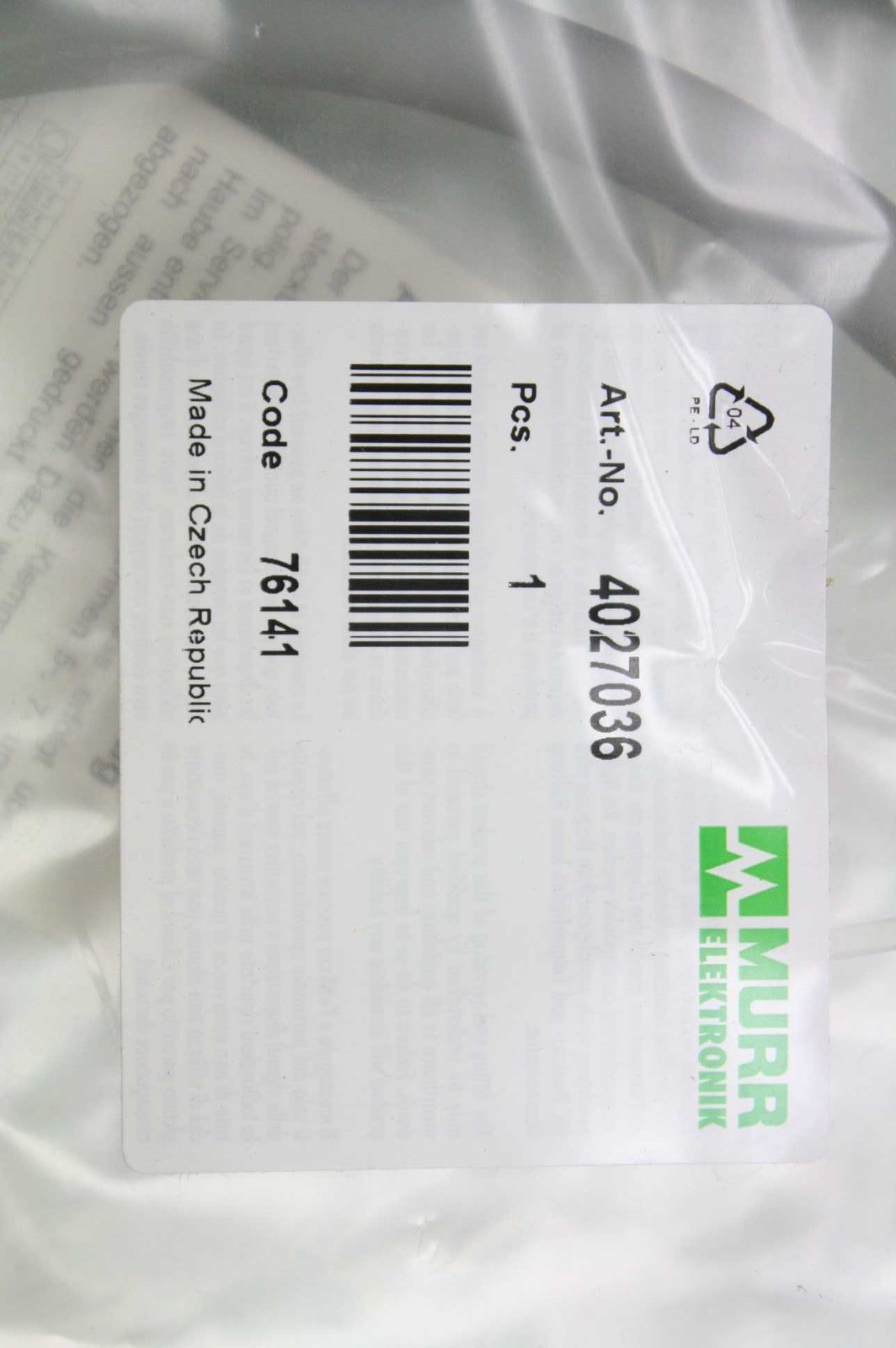 New Murr Elektronik 4027036 / Cap For D-Box / M12 8-Way 5-Pole / 5m Long - New - Image 6