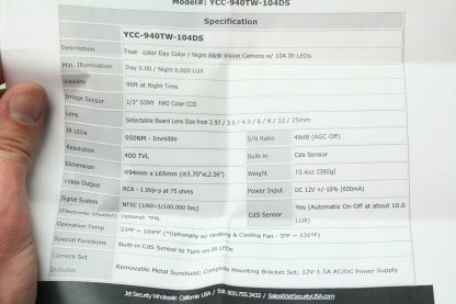 New YCC 940TW 104DS L297 True Color Day Night Camera Sony Sensor w 104 IR LEDs New 182153314591 10