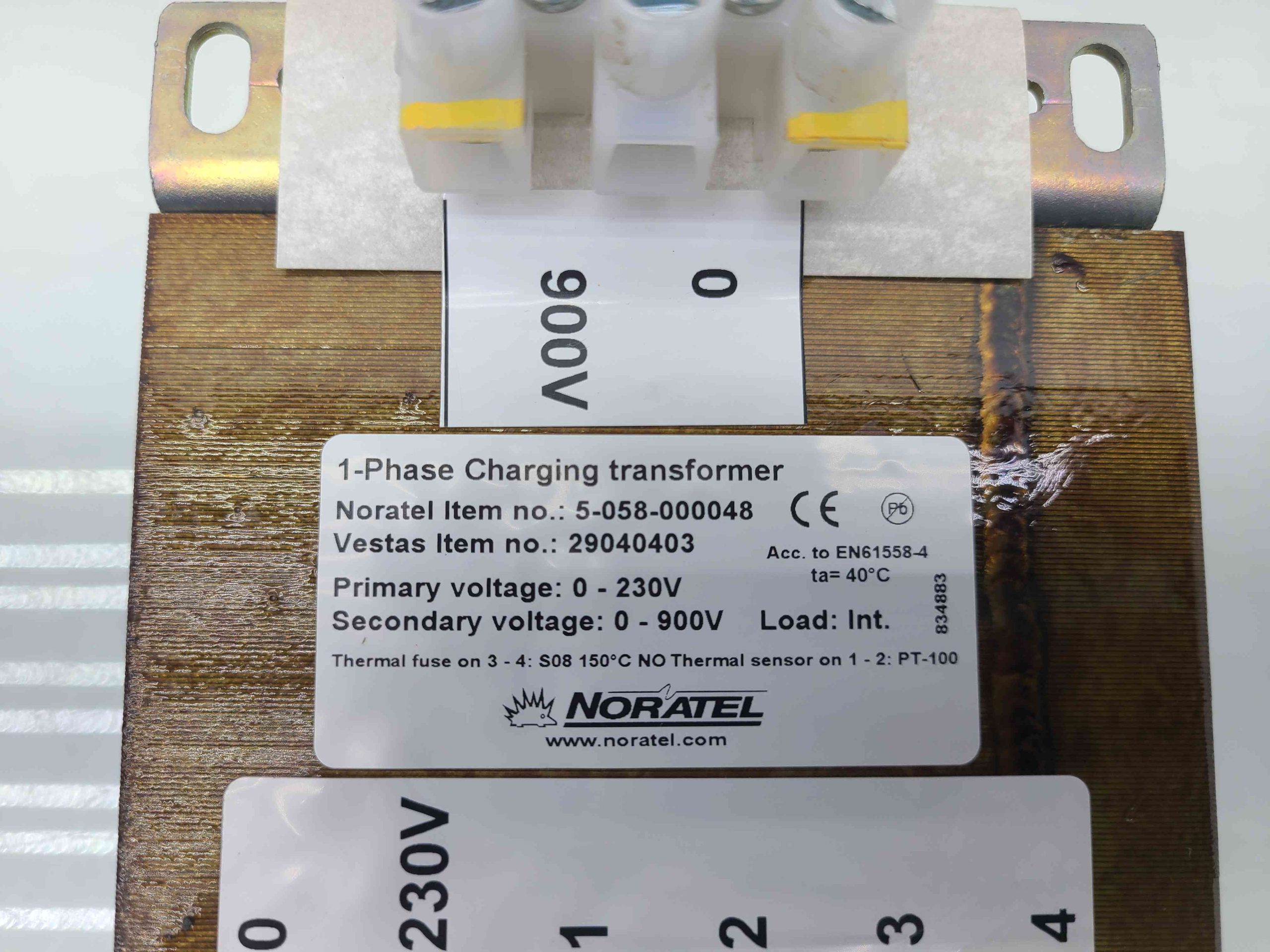 Noratel 1-Phase Charging Transformer 5-058-000048 0-230VAC, Vestas #29040403 - Used - Image 11