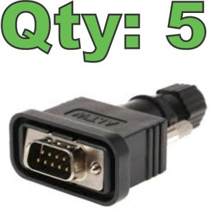 (Qty 5) New Amphenol SDB9-09BMMA-SL7001 Sealed IP67 DB9 Male Connector - New