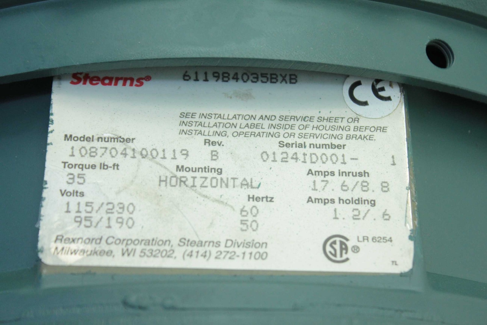 Reliance 10 HP 07KL790177-KAT1 Square Frame L21620 AC Motor Servo Tachometer - Used - Image 9