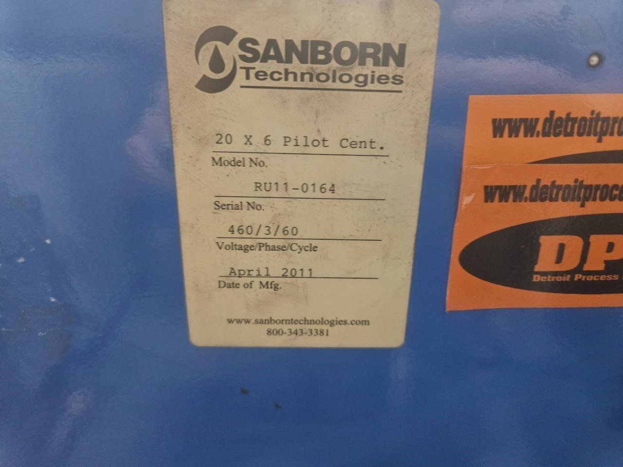 Sanborn 20" x 6" Pilot Fluid Extraction Centrifuge, RU11-0164, 5 HP  1750 RPM - Used - Image 23