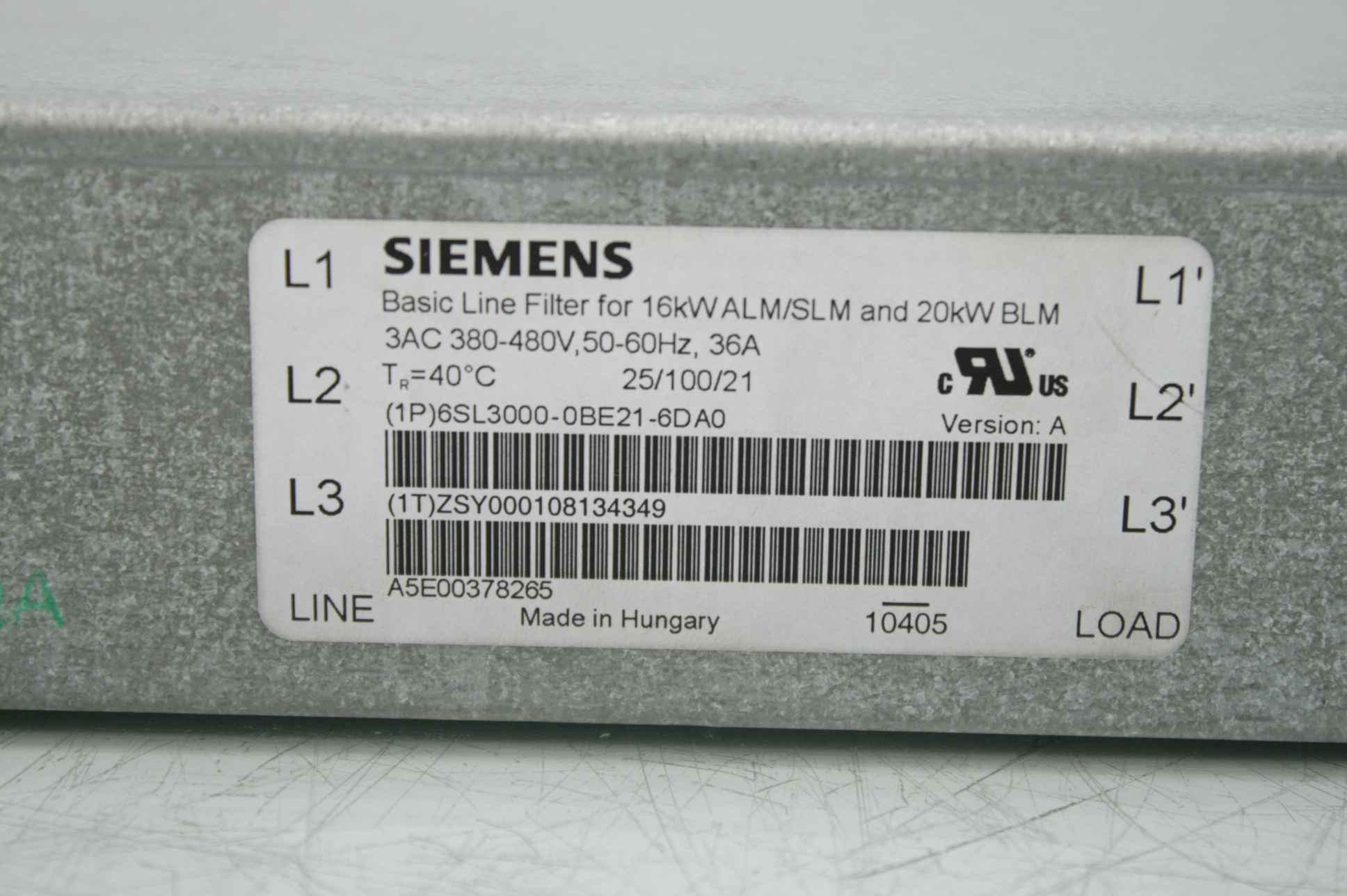 Siemens 6SL3000-0BE21-6DA0 Sinamics 611 Line Filter for 16kW Active/Smart Line - Used - Image 18