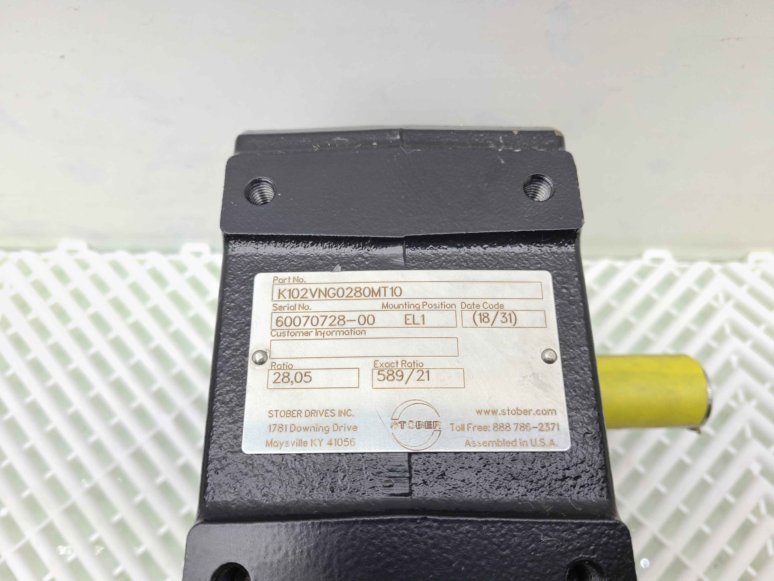 Stober K102VNG0280MT10 Gear Reducer 28.05:1 Ratio Max Speed 6000 RPM - Used - Image 16